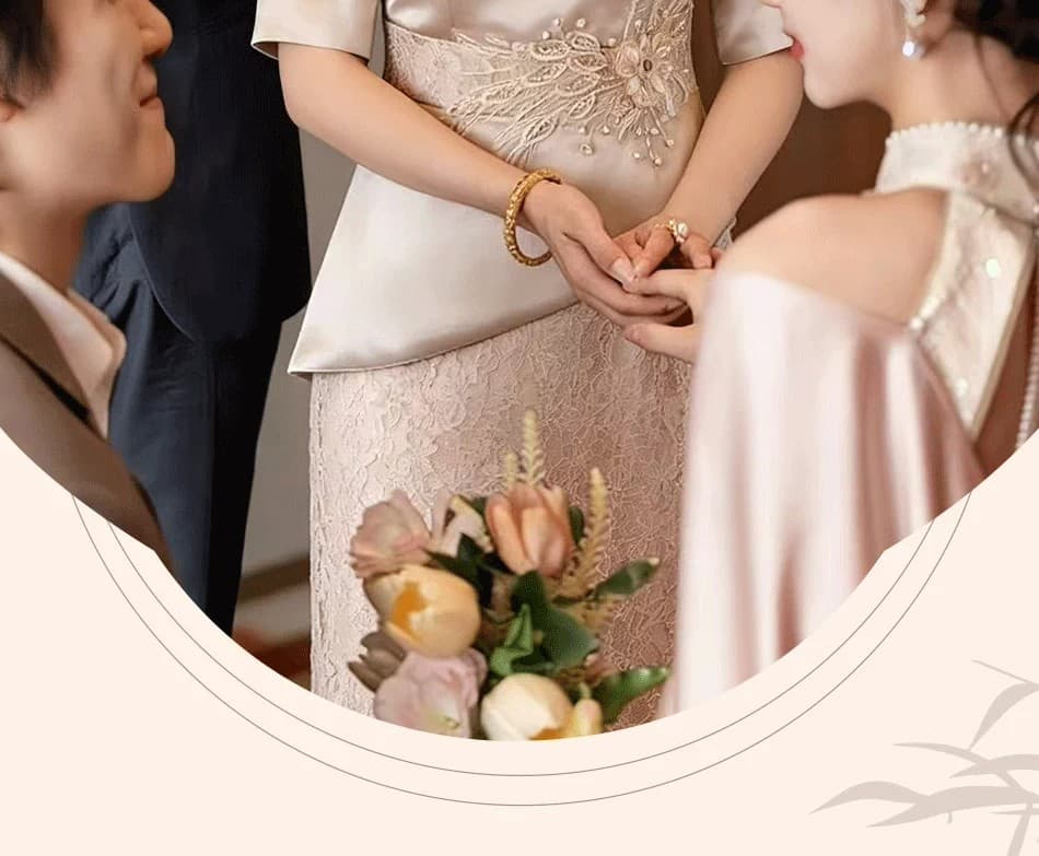 안녕하세요. 시어머니 결혼 연회 예복 샴페인 드레스 영 어머니 드레스 참여 결혼식 품격 슬림해 보이는 가짜 2 피스 슈트 상세 이미지 2