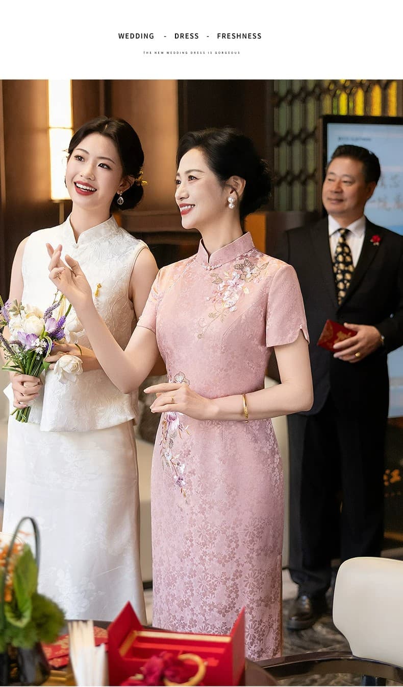2026 새로운 결혼식 안녕하세요. 엄마 예복 고급 센스 자수 치파오 새로운 중식 시어머니 결혼 연회 로드 중 상세 이미지 10