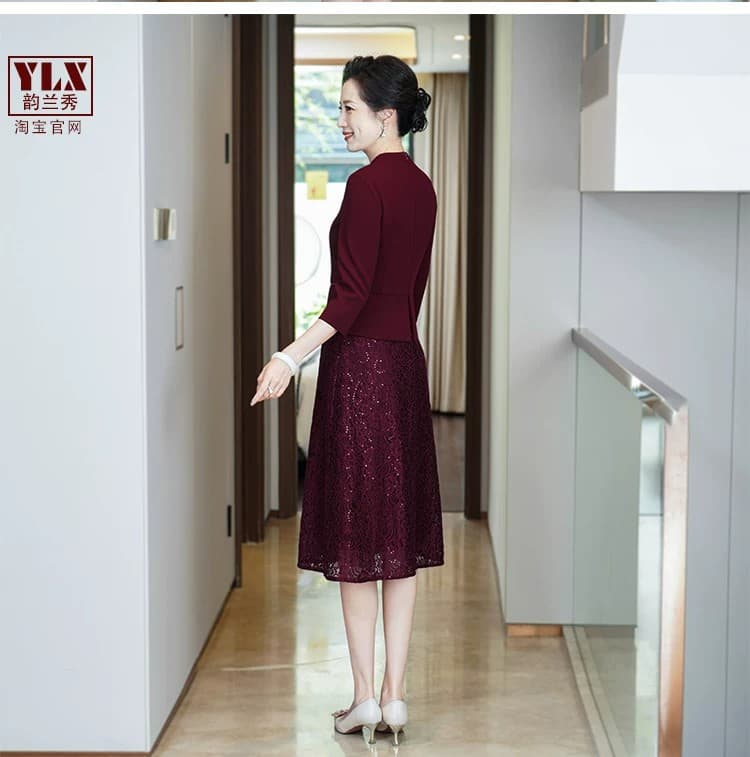 빛 럭셔리 고급 센스 안녕하세요. 시어머니 결혼 연회 로드 중 2026 새로운 가짜 두 조각 브랜드 엄마 예복 치마 이브닝 드레스 토스트 서비스 상세 이미지 8