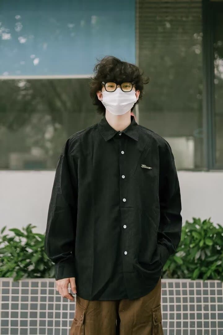 아메리칸 봄 가을 기타 단추 디자인 일본식 셔츠 남성과 여성 긴팔 새로운 다용도 셔츠 커플 같은 단락 재킷 상세 이미지 17