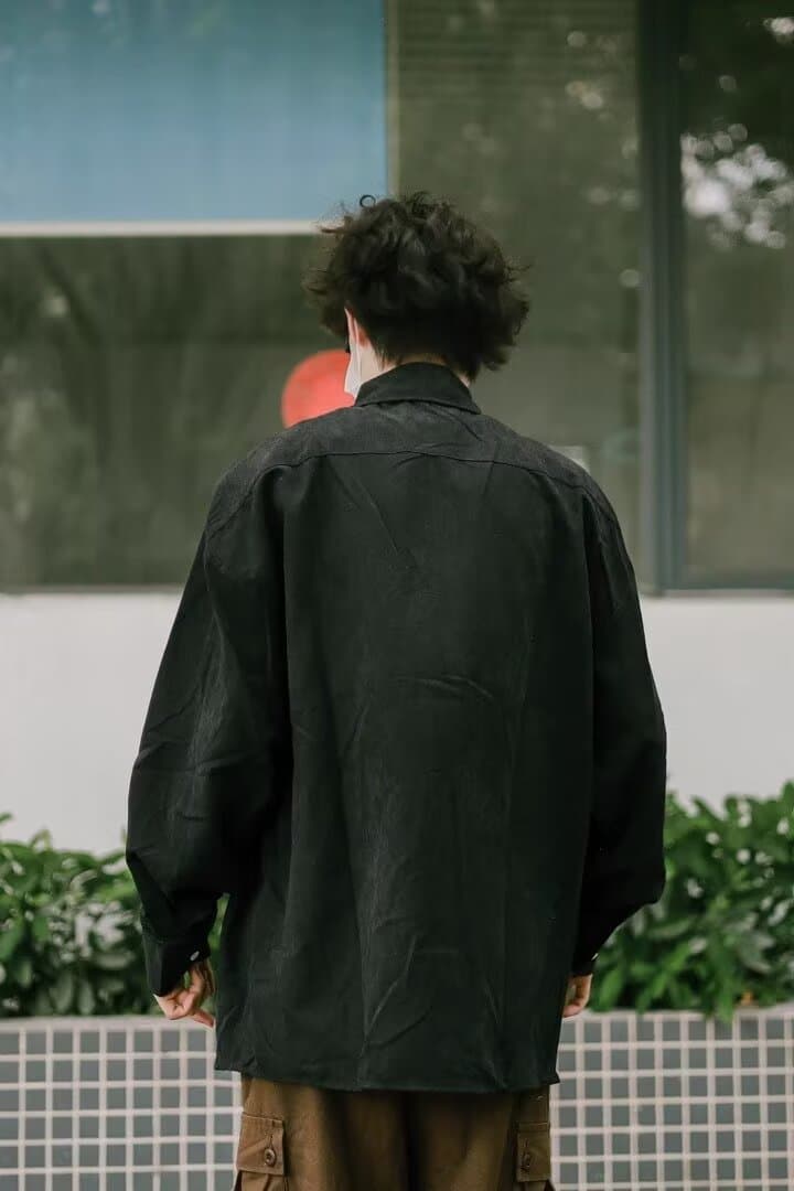 아메리칸 봄 가을 기타 단추 디자인 일본식 셔츠 남성과 여성 긴팔 새로운 다용도 셔츠 커플 같은 단락 재킷 상세 이미지 19