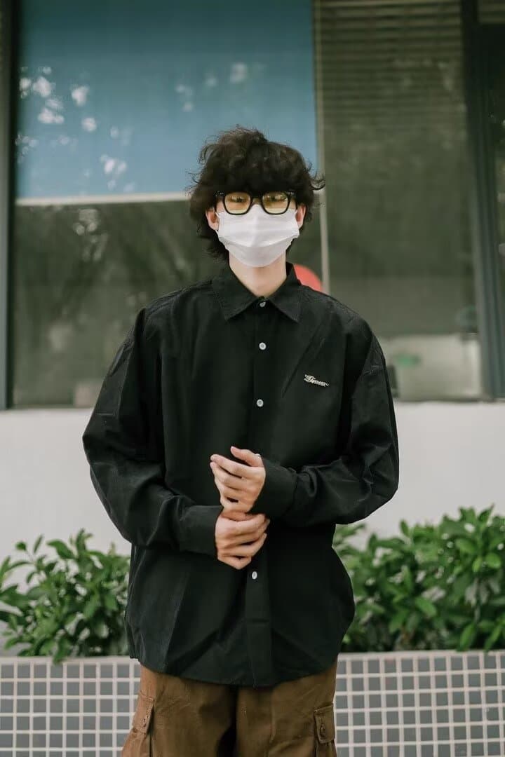 아메리칸 봄 가을 기타 단추 디자인 일본식 셔츠 남성과 여성 긴팔 새로운 다용도 셔츠 커플 같은 단락 재킷 상세 이미지 20