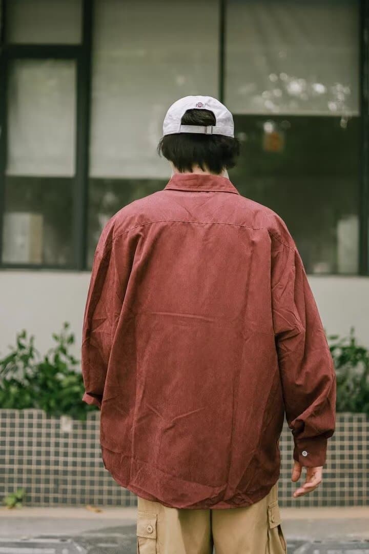 아메리칸 봄 가을 기타 단추 디자인 일본식 셔츠 남성과 여성 긴팔 새로운 다용도 셔츠 커플 같은 단락 재킷 상세 이미지 24