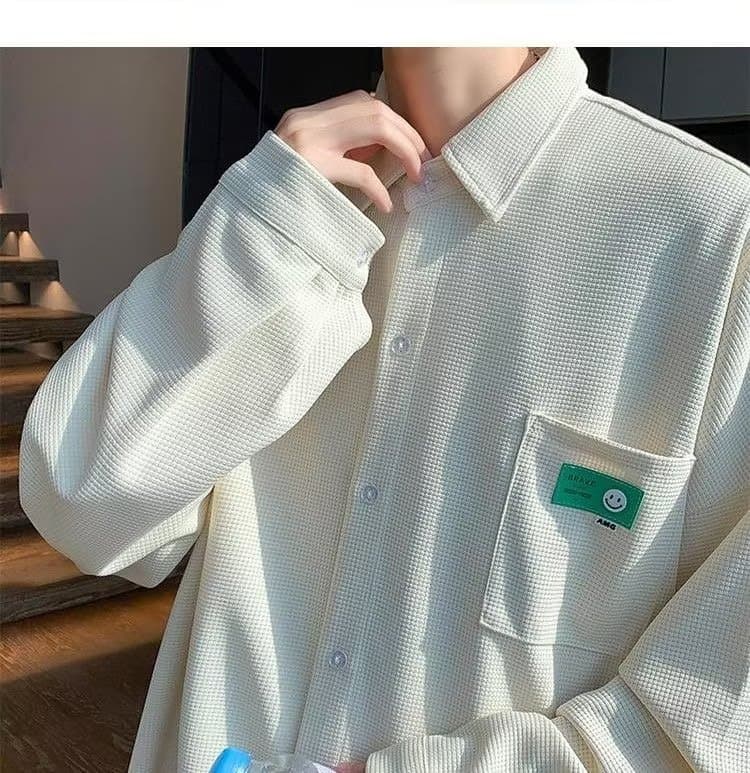 후아 남편 그리드 긴팔 셔츠 남성과 여성 봄 여름 가을 커플 캐주얼 트렌드 얇은 스타일 재킷 악당 잘 생긴 착용 가져 가라. 청소년 상세 이미지 31