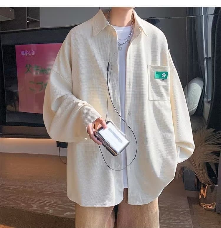 후아 남편 그리드 긴팔 셔츠 남성과 여성 봄 여름 가을 커플 캐주얼 트렌드 얇은 스타일 재킷 악당 잘 생긴 착용 가져 가라. 청소년 상세 이미지 32