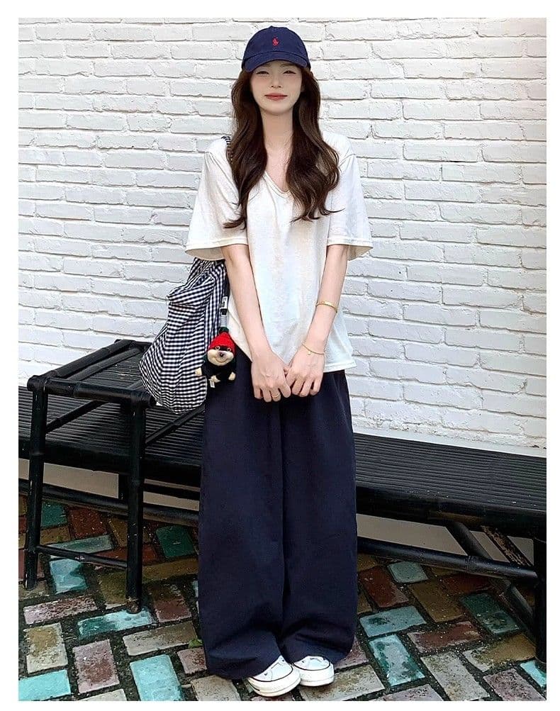 주간 실크 아마 와이드 레깅스 바지 봄 여름 오래된 돈 바람 새로운 작은 키 하이웨이스트 도루 가을 센스 스트레이트 얼음 실크 캐주얼 바지 상세 이미지 14