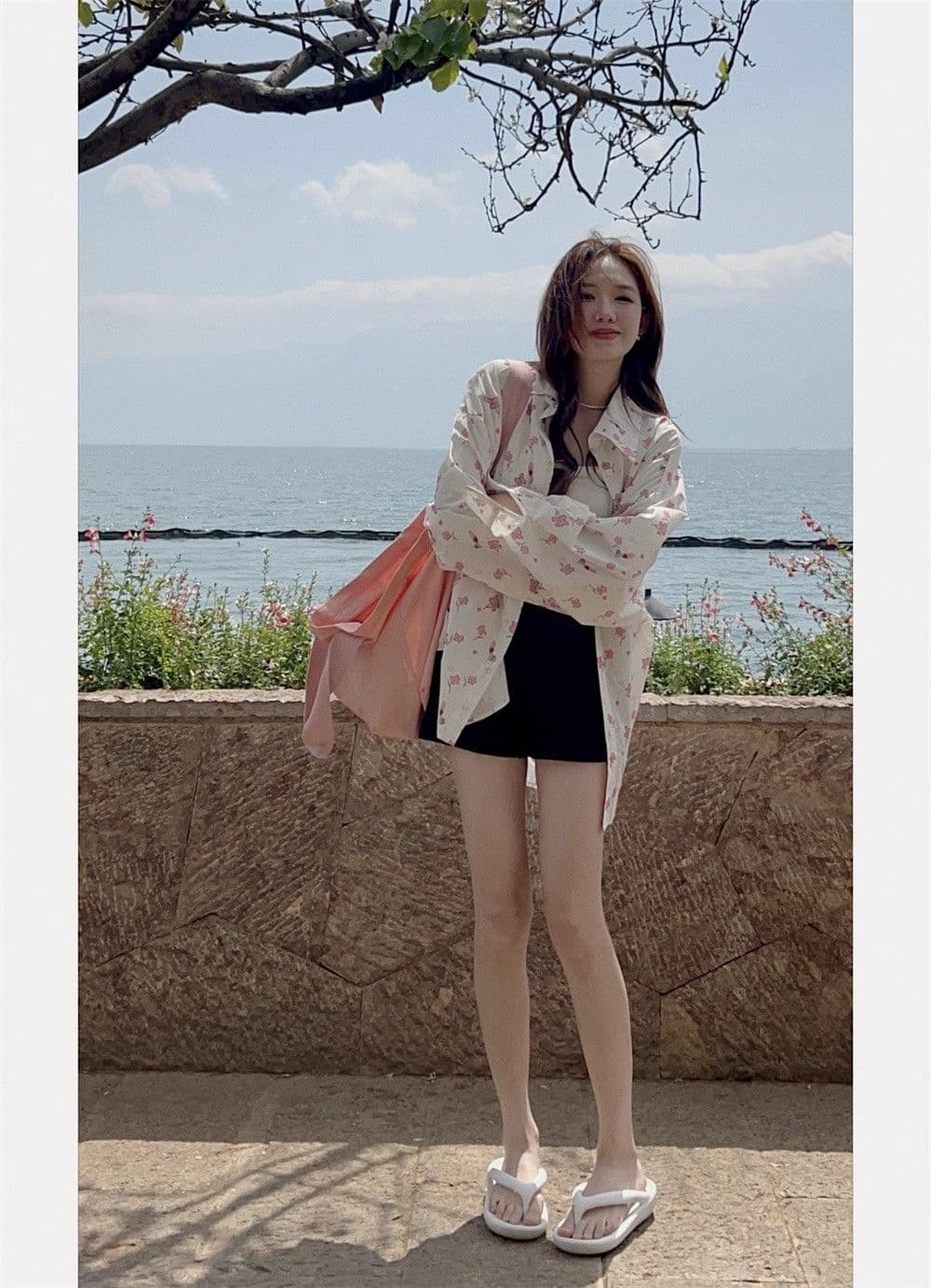 달콤함 꽃무늬 POLO 칼라 여성 셔츠 봄 여름 얇은 스타일 자외선 차단 루즈핏 다용도 오픈 가디건 부드러운 품격 작은 대중 맨위 상세 이미지 9
