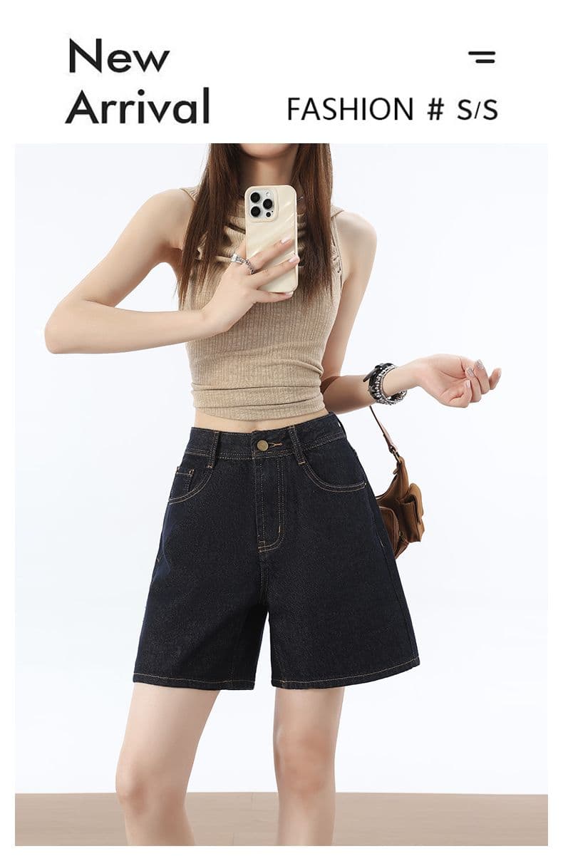 실사 단 닝 블루 자수 반바지 ykk+ 폭발 높은 품질 없음 폭탄 자수 반바지 4 점 바지 s-2xl 상세 이미지 1