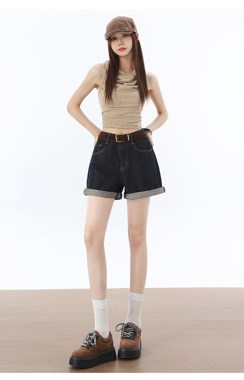 실사 단 닝 블루 자수 반바지 ykk+ 폭발 높은 품질 없음 폭탄 자수 반바지 4 점 바지 s-2xl 상세 이미지 15