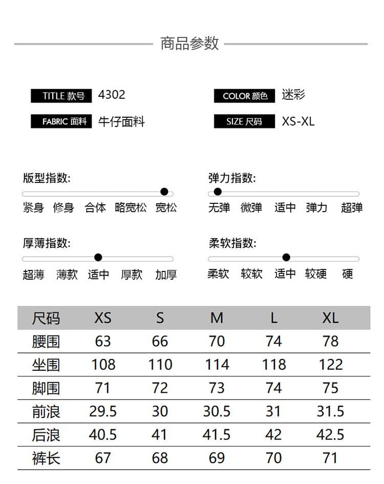 실사 아메리칸 카모플라주 데님 7부 바지 여성 여름 루즈핏 워크웨어 팬츠 디자인 센스 다용도 바지 상세 이미지 3