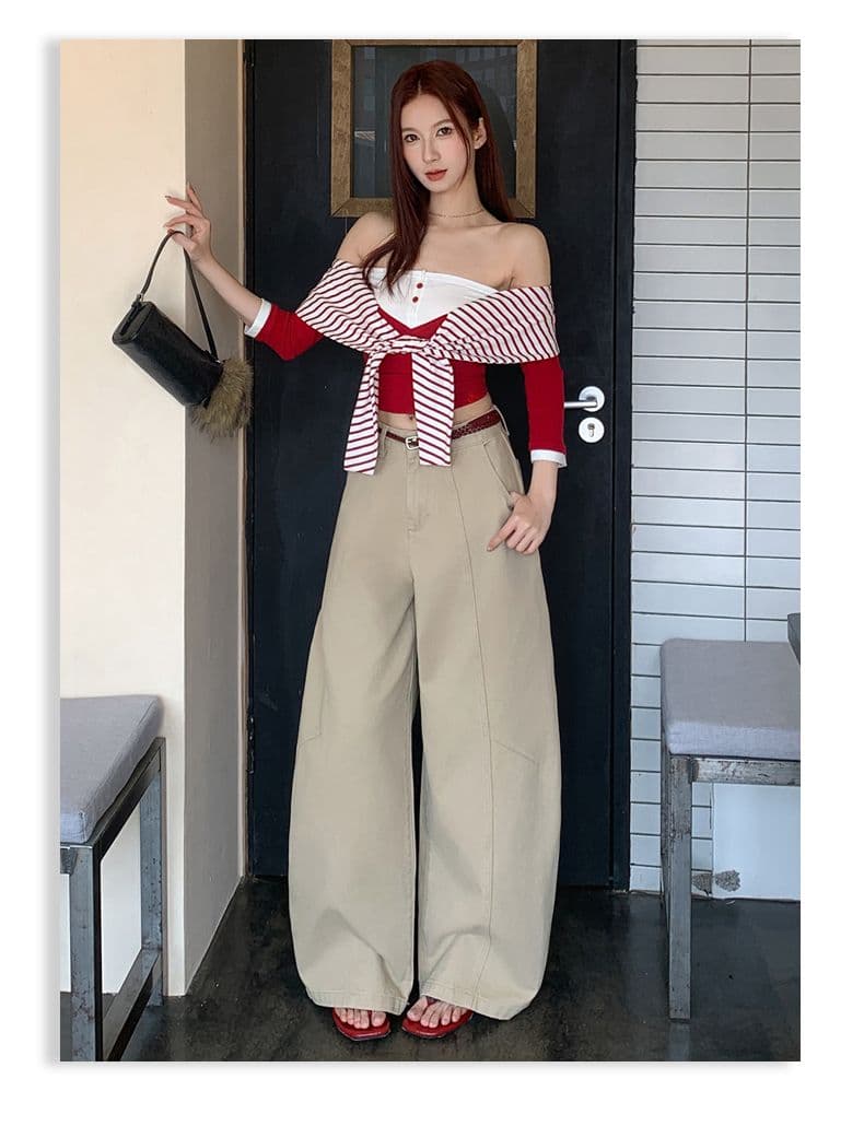 실사 가을 새로운 모통이 칼 바지 여성 데님 바지 아메리칸 높음 거리 하이웨이스트 루즈핏 넓은 다리 다용도 바닥 청소 바지 상세 이미지 11