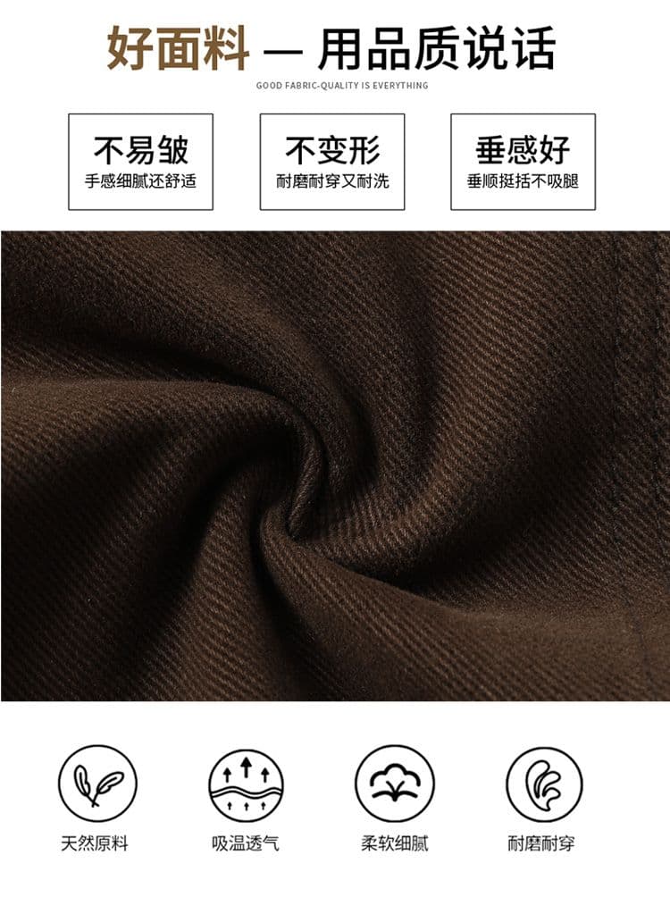 실사 가을 겨울 새로운 핫걸 패션 레트로 스타일 트렌드 루즈핏 모통이 칼 바지 와이드 레그 팬츠 캐주얼 여성 바지 상세 이미지 9