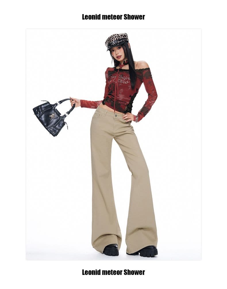 실사 카키 신축성 부츠컷 아메리칸 청바지 2026 가을 핫걸 바지 스트레이트 슬림해 보이는 바닥 청소 긴 바지 상세 이미지 2