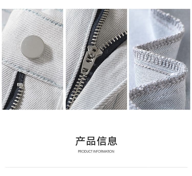 실사 가을 달빛 회색 고급 센스 루즈핏 넓은 다리 청바지 여성 새로운 슈퍼 부드러운 하이웨이스트 도루 센스 스트레이트 팬츠 상세 이미지 6