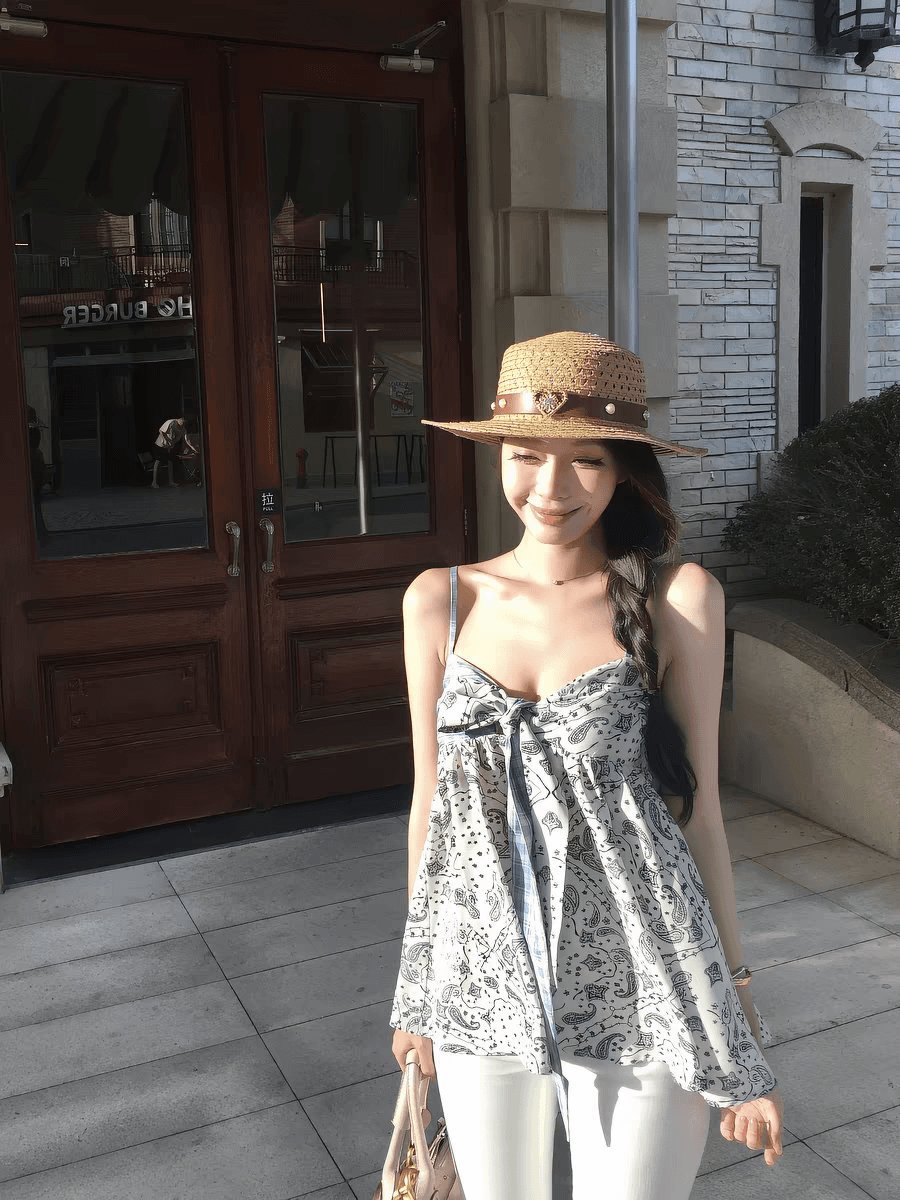 pinksoya 분말 콩 5 21 0시 방향 신제품 제한된 시간 9 접기 라이 경기 서울 배색 레이스업 캐미솔 상세 이미지 4