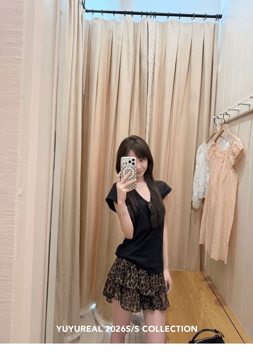 높음 제품 리넨 면화 V넥 반팔 티셔츠 여성 여름 새로운 클래식 다용도 캐주얼 맨위 이미지 2
