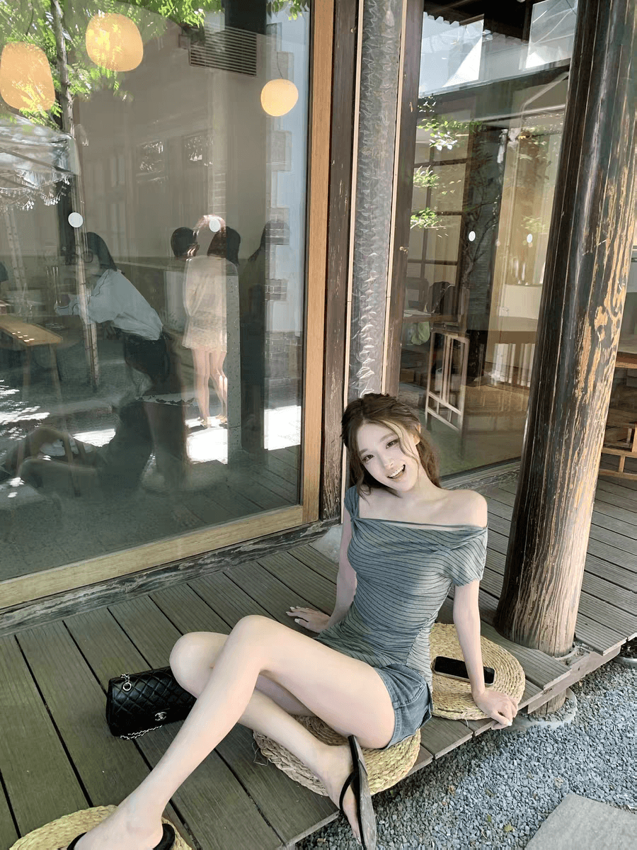 05 26 jmshop 심장 마비 커브 비스듬한 어깨 칼라 깨진 Pleat 허리 수축 트임 반팔 티셔츠 여름 몸매 가꾸기 다용도 상세 이미지 5