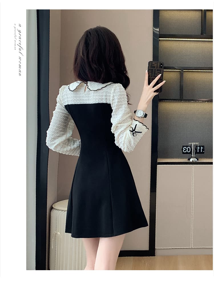 2026 년 프랑스식 레트로 달콤함 연령 감소 슬림해 보이는 그는 벤 바람 페이크 레이어드 작은 샤넬 스타일 드레스 작은 키 치마 상세 이미지 19