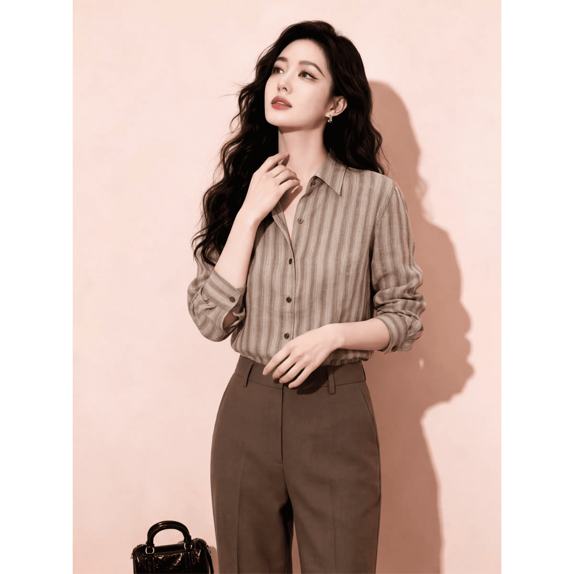 복잡한 고대 돈 바람 스트라이프 배색 아마 여성 셔츠 여름 외부 가져 가라. 출퇴근 면 린넨 셔츠 루즈핏 도루 센스 맨위 이미지 3