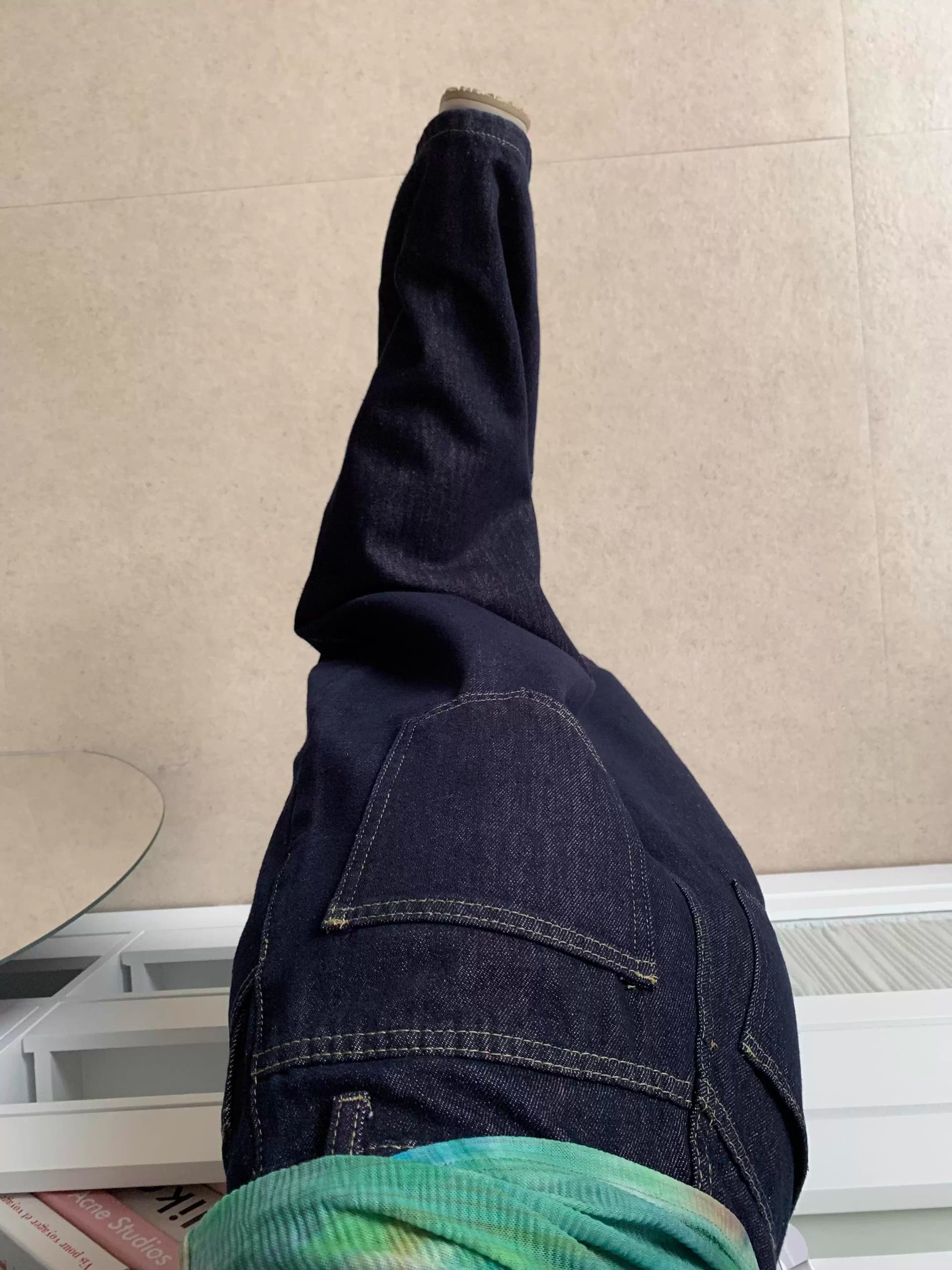 키 큰 남자 레트로 워싱 진한 파란색 넓은 다리 청바지 여성 하이웨이스트 루즈핏 슬림해 보이는 스트레이트 도루 센스 바닥 청소 긴 바지 상세 이미지 8
