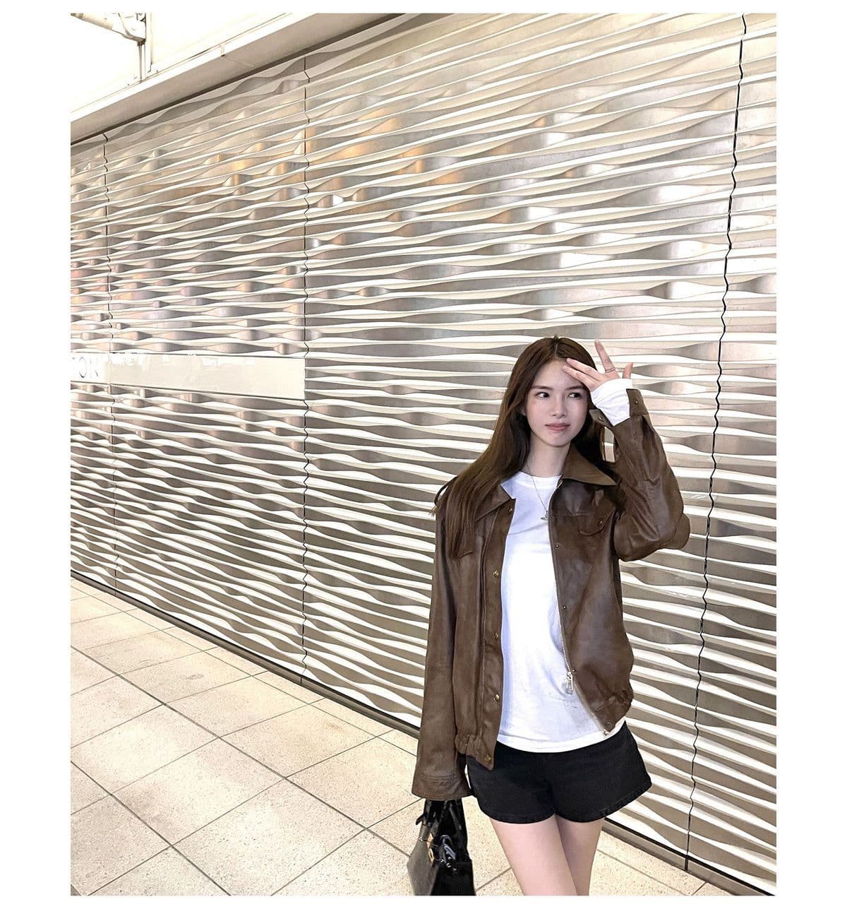 블랙 회색 하이웨이스트 루즈핏 한 마디 루즈핏 캐주얼 다용도 디스플레이 다리 길이 표지 고기 슬림해 보이는 트임 넓은 다리 데님 반바지 상세 이미지 16