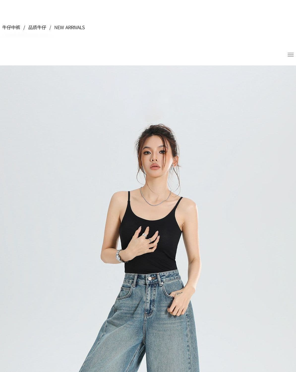 레트로 워싱 하이웨이스트 모통이 칼 데님 반바지 여성 2026 여름 새로운 바지 루즈핏 슬림해 보이는 스트레이트 오부 바지 상세 이미지 4