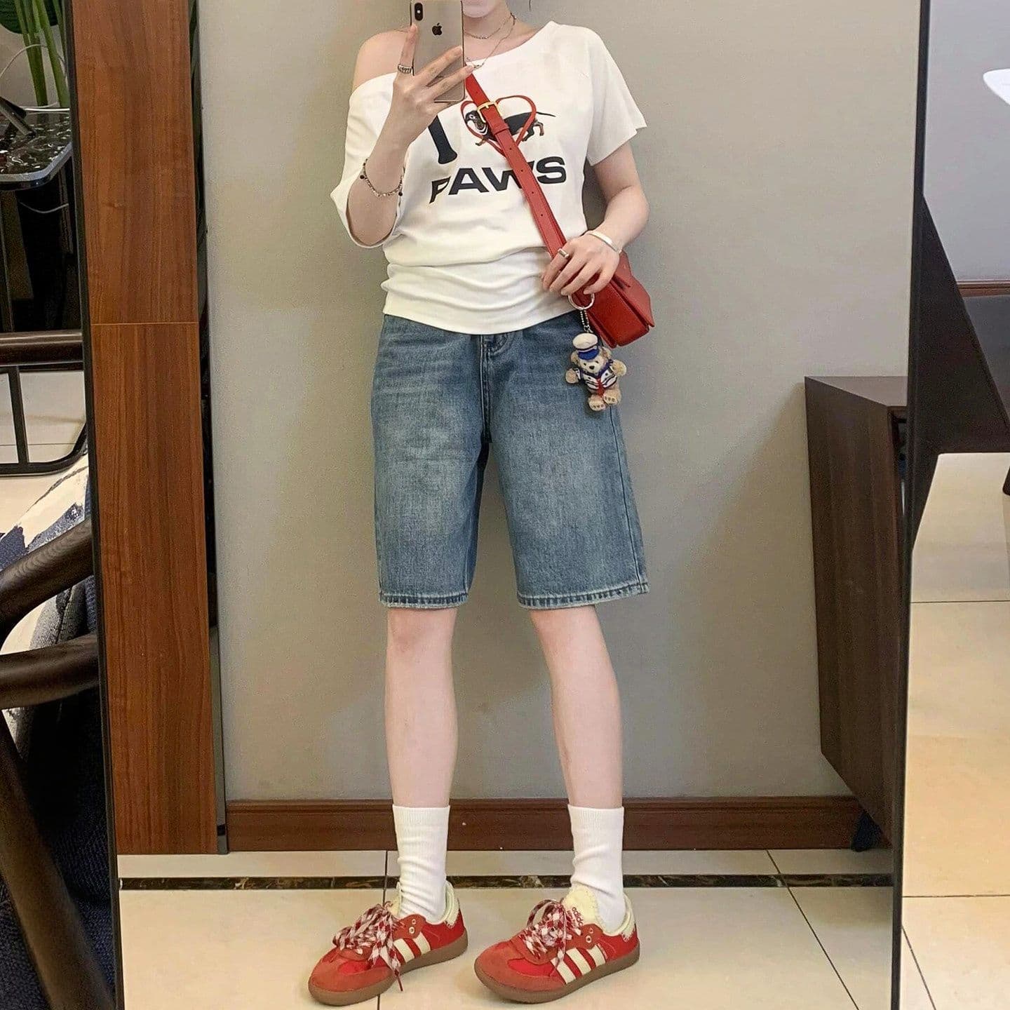아메리칸 레트로 스트레이트 데님 반바지 여성 여름 2026 새로운 하이웨이스트 디스플레이 痩 아니요 막대기 다리 루즈핏 5 점 바지 이미지 2