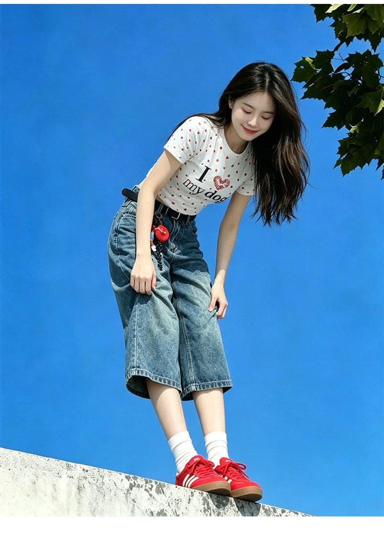 아메리칸 레트로 블루 넓은 다리 7 점 청바지 여성 2026 여름 얇은 스타일 하이웨이스트 다용도 루즈핏 스트레이트 중 바지 상세 이미지 9