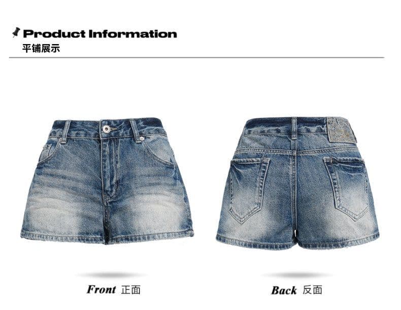 아메리칸 레트로 파란색 로우 웨이스트 데님 반바지 여성 2026 년 여름 새로운 루즈핏 슬림해 보이는 다용도 리프트 엉덩이 핫 바지 상세 이미지 6