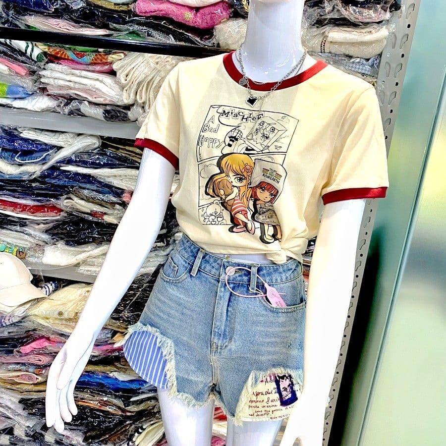 하늘색 워시 물 마 오래된 디스플레이 다리 길이 와이드 레깅스 바지 여름 하이웨이스트 슬림해 보이는 디자인 센스 루즈핏 한 마디 청바지 여성 상세 이미지 11