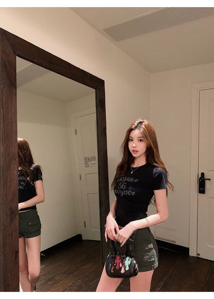 아메리칸 높음 거리 센스 레트로 워크웨어 데님 반바지 여성 2026 여름 미니멀리즘 다용도 한 마디 루즈핏 넓은 다리가 짧다. 바지 상세 이미지 14