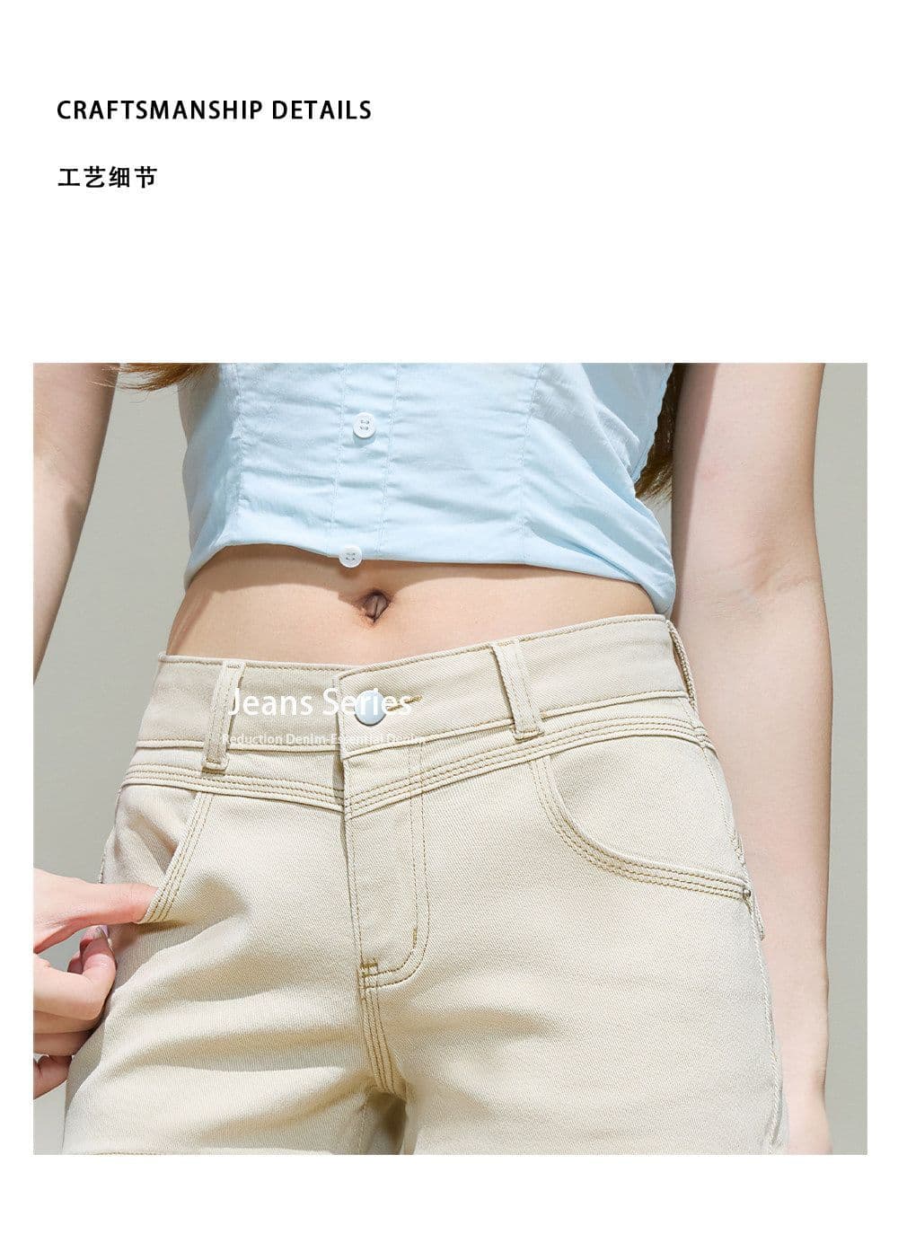 아메리칸 카키 색 몸매 가꾸기 리프트 엉덩이 데님 반바지 여성 여름 새로운 캐주얼 다용도 로우 웨이스트 디스플레이 다리 길이 핫 바지 상세 이미지 7