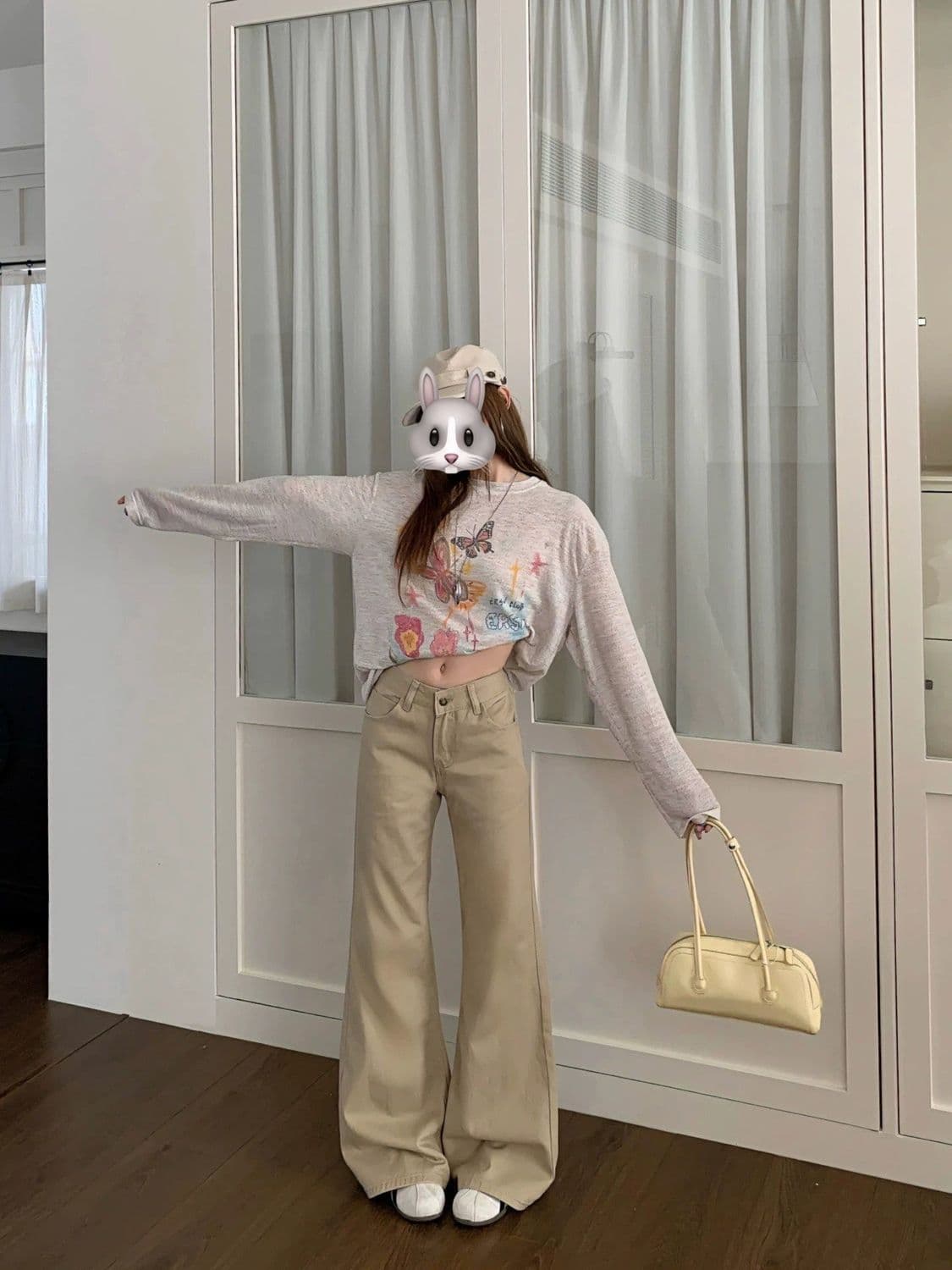 카키 색 부츠컷 청바지 여성 아메리칸 가을 여름 패션 새로운 느슨함 센스 미니멀리즘 품격 출퇴근 부츠컷 긴 바지 상세 이미지 10