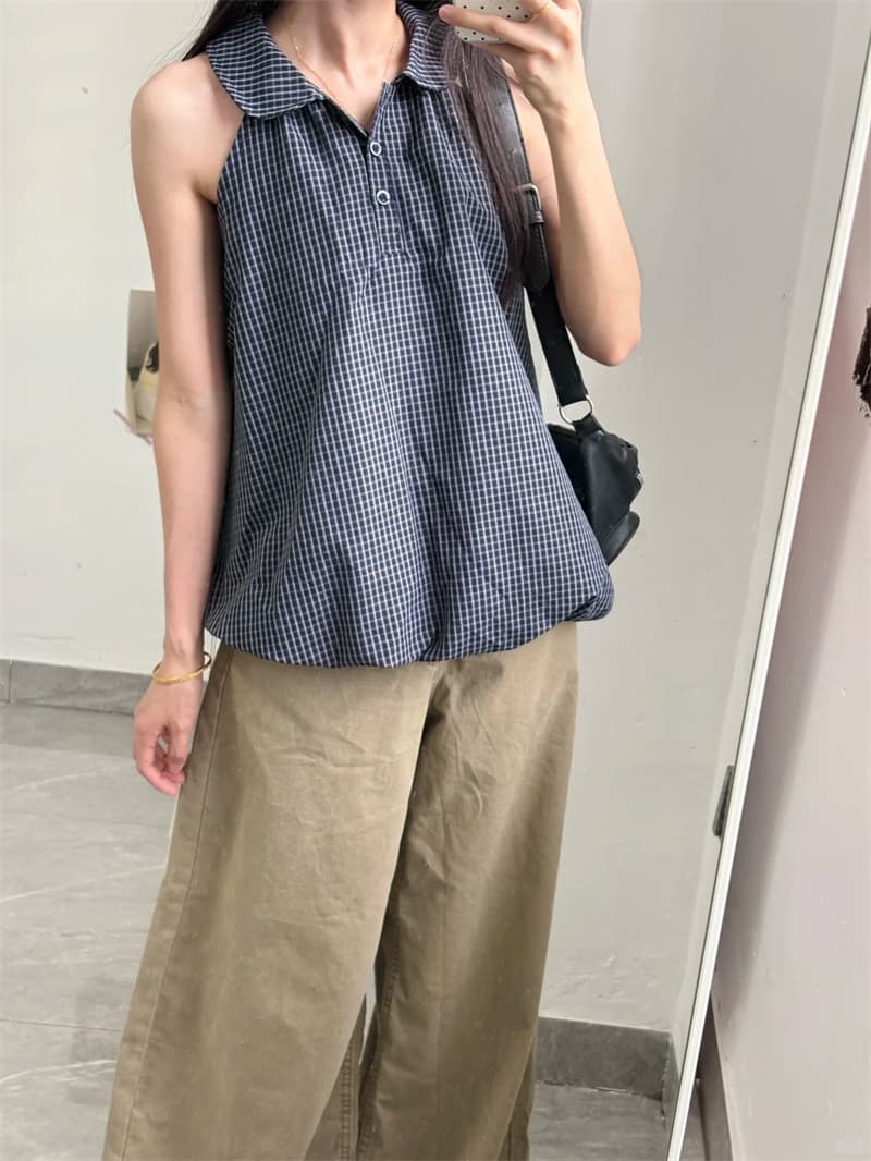 작은 키 카키 색 아메리칸 루즈핏 워싱 넓은 다리 청바지 여성 하이웨이스트 슬림해 보이는 스트레이트 바닥 청소 긴 바지 이미지 4