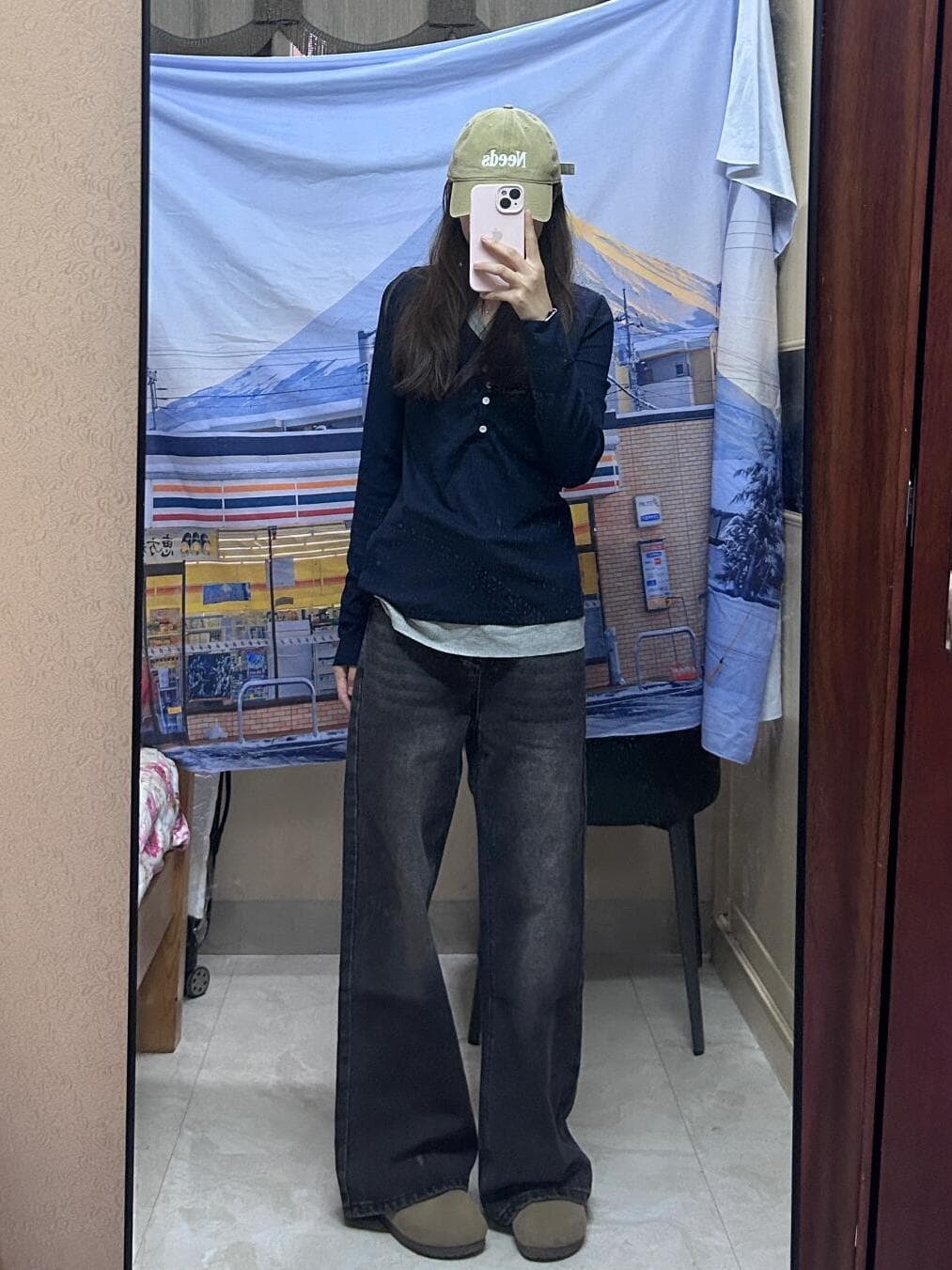 레트로 블랙 회색 미니멀리즘 높음 거리 다용도 넓은 다리 청바지 여성 2026 이른 가을 출퇴근 섹션 도루 센스 루즈핏 긴 바지 이미지 4