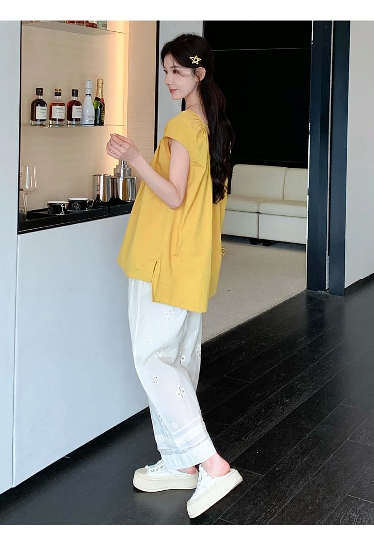 실사 임산부 여름 드레스 Feifei 소매 면 소재 루즈핏 중간 길이 작은 셔츠 2026 여름 새로운 한국 스타일 슬림해 보이는 맨위 상세 이미지 17