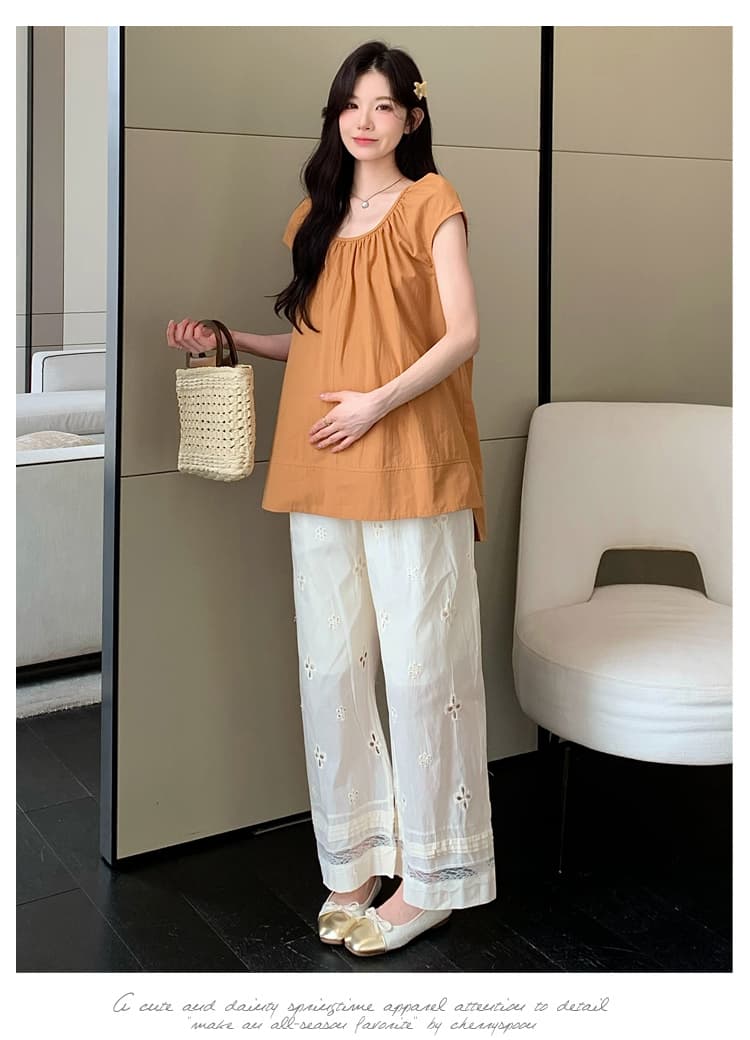 실사 임산부 여름 드레스 Feifei 소매 면 소재 루즈핏 중간 길이 작은 셔츠 2026 여름 새로운 한국 스타일 슬림해 보이는 맨위 상세 이미지 31