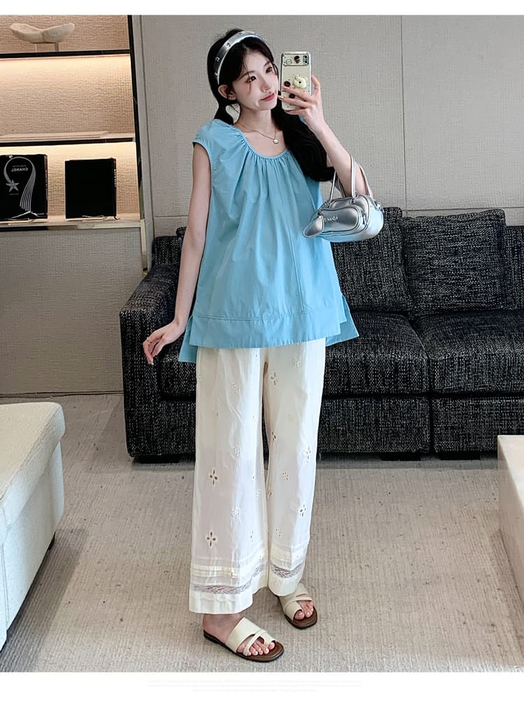 실사 임산부 여름 드레스 Feifei 소매 면 소재 루즈핏 중간 길이 작은 셔츠 2026 여름 새로운 한국 스타일 슬림해 보이는 맨위 상세 이미지 39