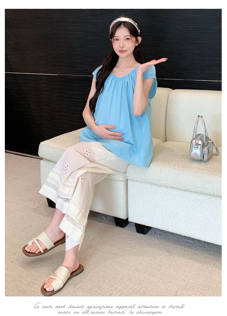 실사 임산부 여름 드레스 Feifei 소매 면 소재 루즈핏 중간 길이 작은 셔츠 2026 여름 새로운 한국 스타일 슬림해 보이는 맨위 상세 이미지 42