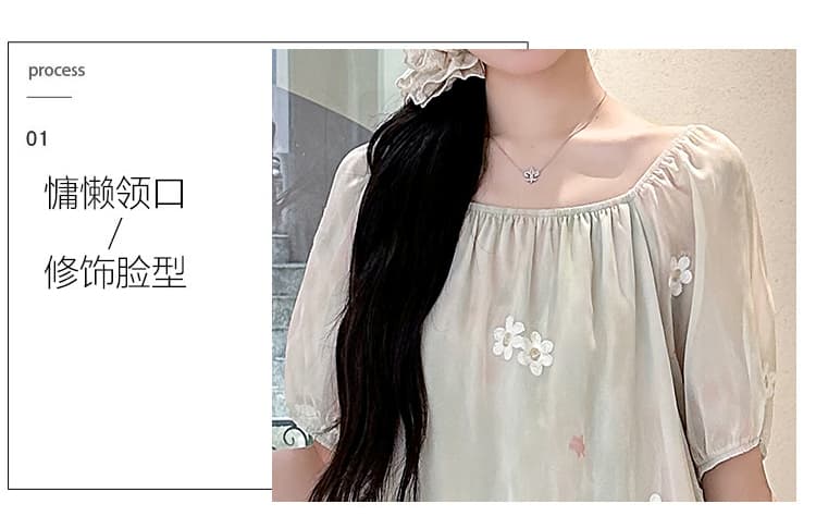 실사 임산부 여름 드레스 드레스 2026 새로운 중간 길이 여름 드레스 패션 작은 청신 연령 감소 임산부 치마 상세 이미지 6