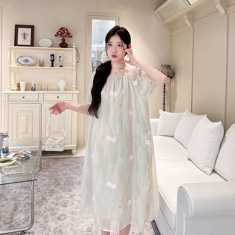 실사 임산부 여름 드레스 드레스 2026 새로운 중간 길이 여름 드레스 패션 작은 청신 연령 감소 임산부 치마 상세 이미지 46