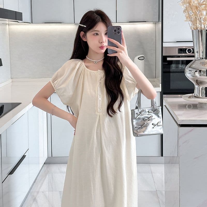 질량 실사 임산부 여름 드레스 드레스 2026 새로운 임산부 여름 중간 길이 임산부 드레스 상세 이미지 35