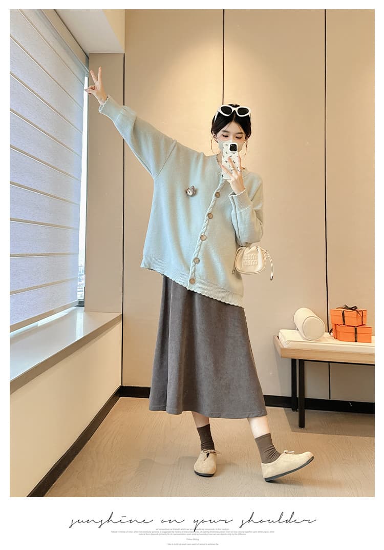 실사 질량 좋은 품질 빅 보드 종류 출산 착용 스웨터 코트 가을 겨울 의류 스웨터 오픈 가디건 루즈핏 빅 사이즈 2026 상세 이미지 48