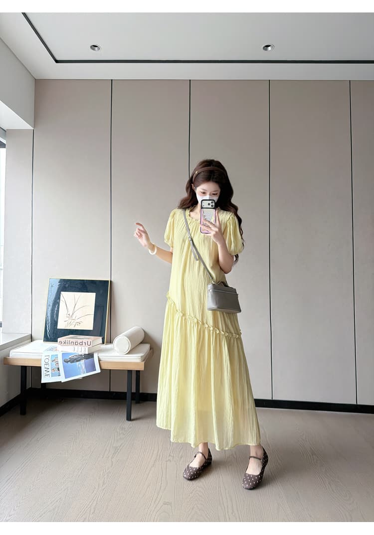 실사 임산부 여름 드레스 드레스 2026 새로운 한국 스타일 중간 길이 루즈핏 임산부 쉬폰 치마 벨트 보내기 상세 이미지 41