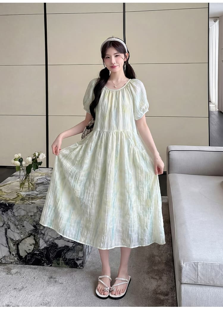 실사 출산 착용 드레스 여름 드레스 2026 새로운 여름 부드러운 바람을 피우다 롱 코트 한국 스타일 꽃무늬 쉬폰 치마 상세 이미지 12