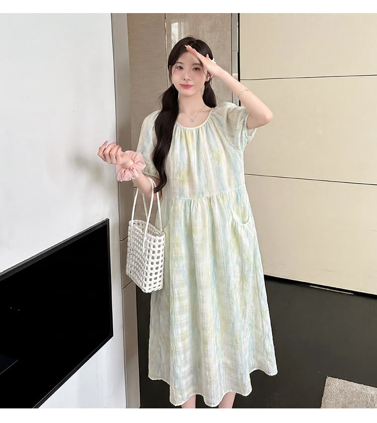 실사 출산 착용 드레스 여름 드레스 2026 새로운 여름 부드러운 바람을 피우다 롱 코트 한국 스타일 꽃무늬 쉬폰 치마 상세 이미지 14