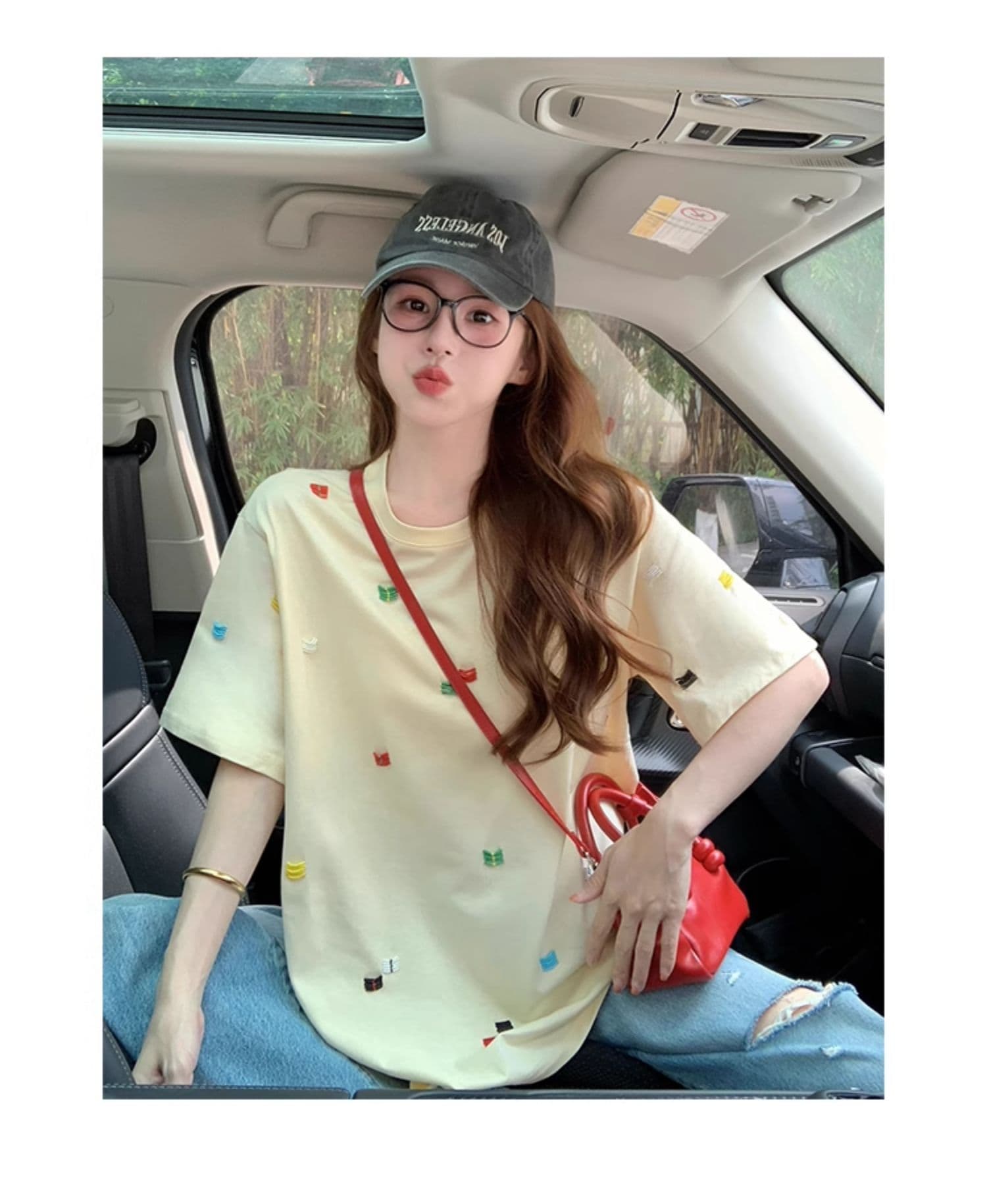 임산부 여름 드레스 반팔 티셔츠 2026 새로운 여름 작은 대중 디자인 센스 아메리칸 루즈핏 빅 사이즈 출산 착용 맨위 상세 이미지 12