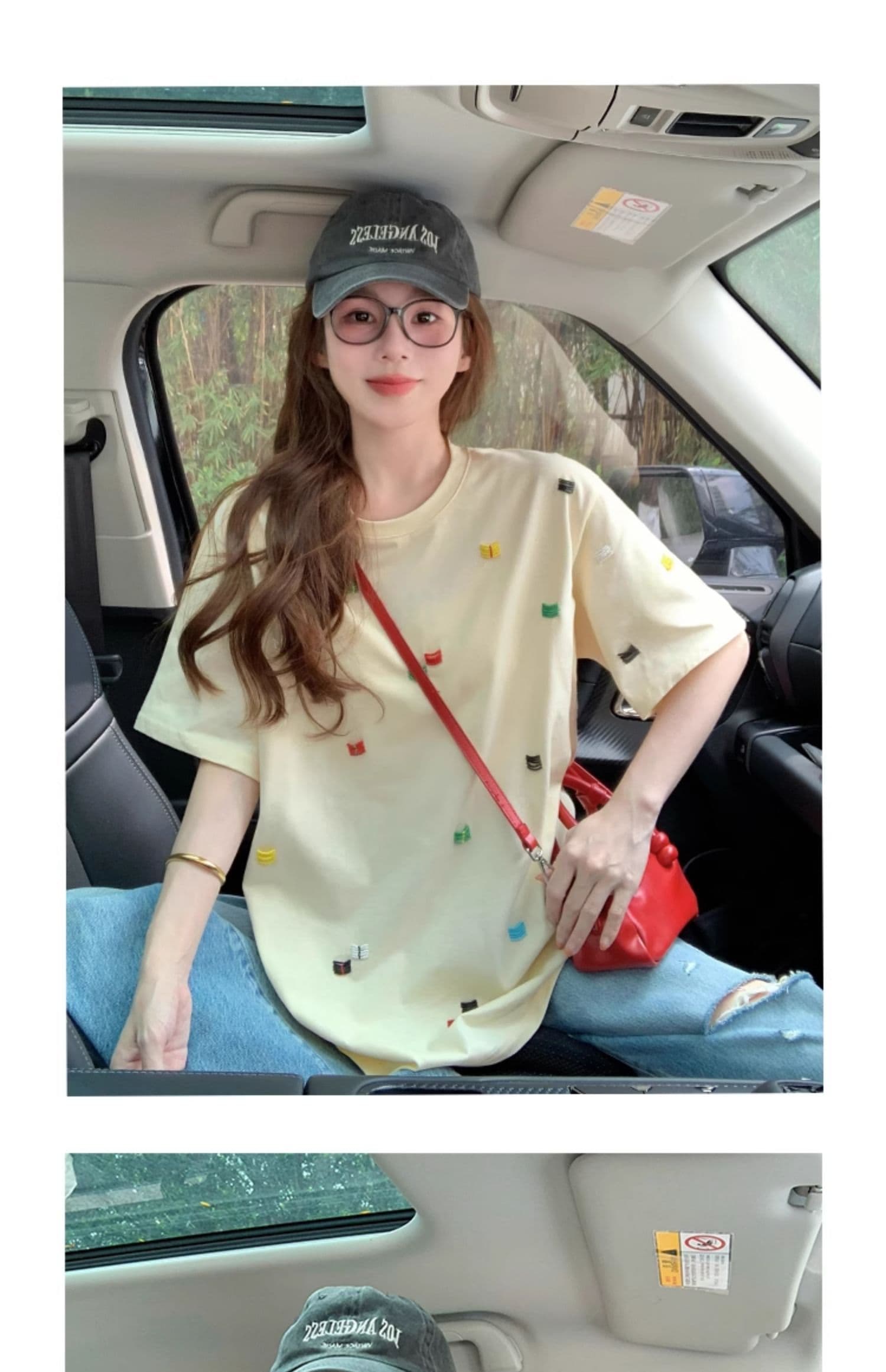 임산부 여름 드레스 반팔 티셔츠 2026 새로운 여름 작은 대중 디자인 센스 아메리칸 루즈핏 빅 사이즈 출산 착용 맨위 상세 이미지 13