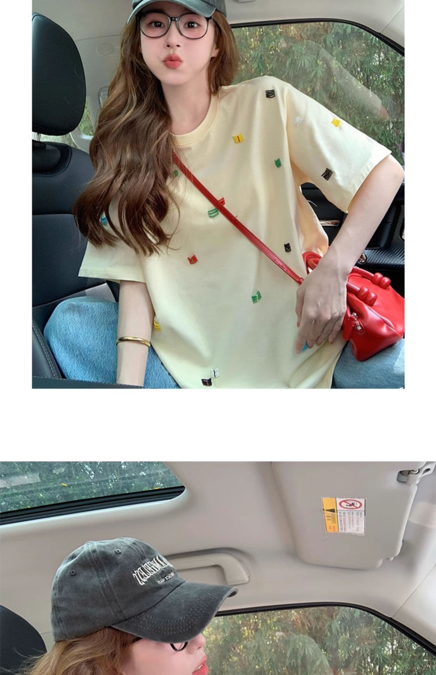 임산부 여름 드레스 반팔 티셔츠 2026 새로운 여름 작은 대중 디자인 센스 아메리칸 루즈핏 빅 사이즈 출산 착용 맨위 상세 이미지 14