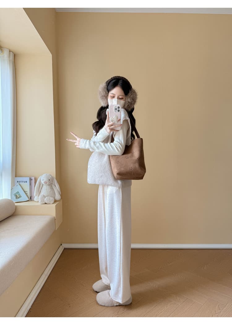 실사 출산 착용 한 인사이드 한 가스 스탠드 칼라 단추 민소매 어깨 니트 베스트 펌프 로프 디자인 스택 착용 조끼 가을 상세 이미지 19